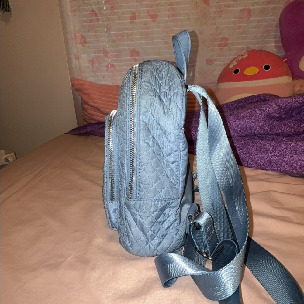 Quilted Blue Backpack - Picture 3 of 4